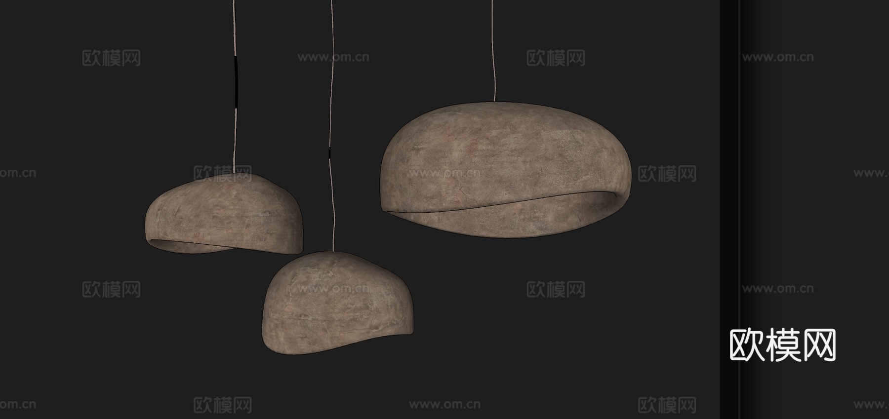 自然风吊灯su模型