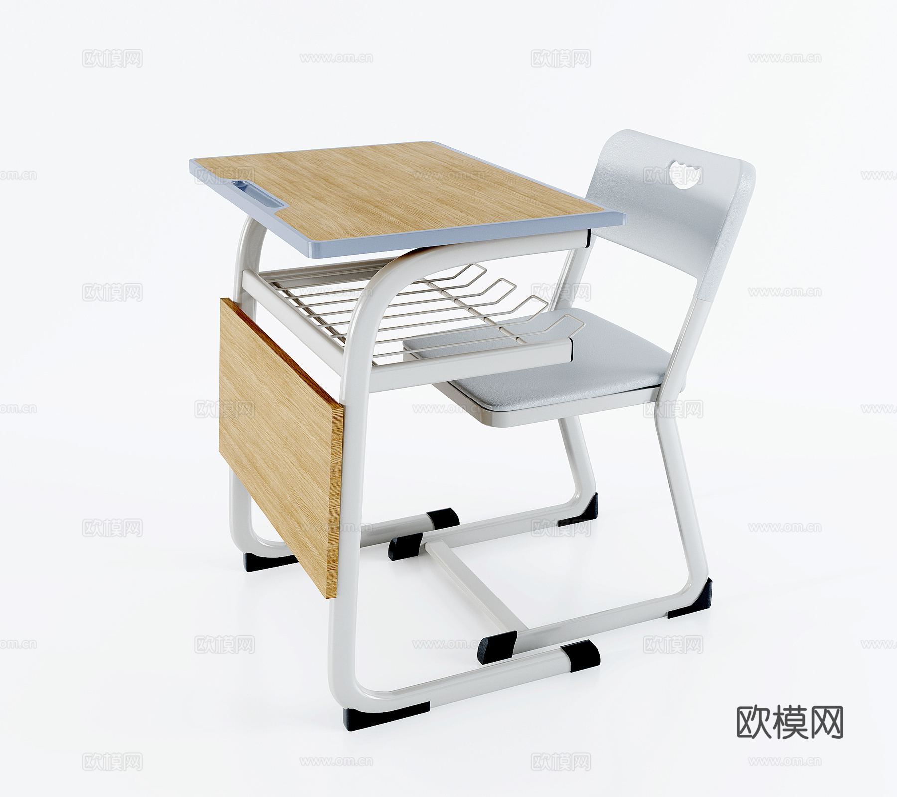 现代课桌椅书桌椅su模型下载