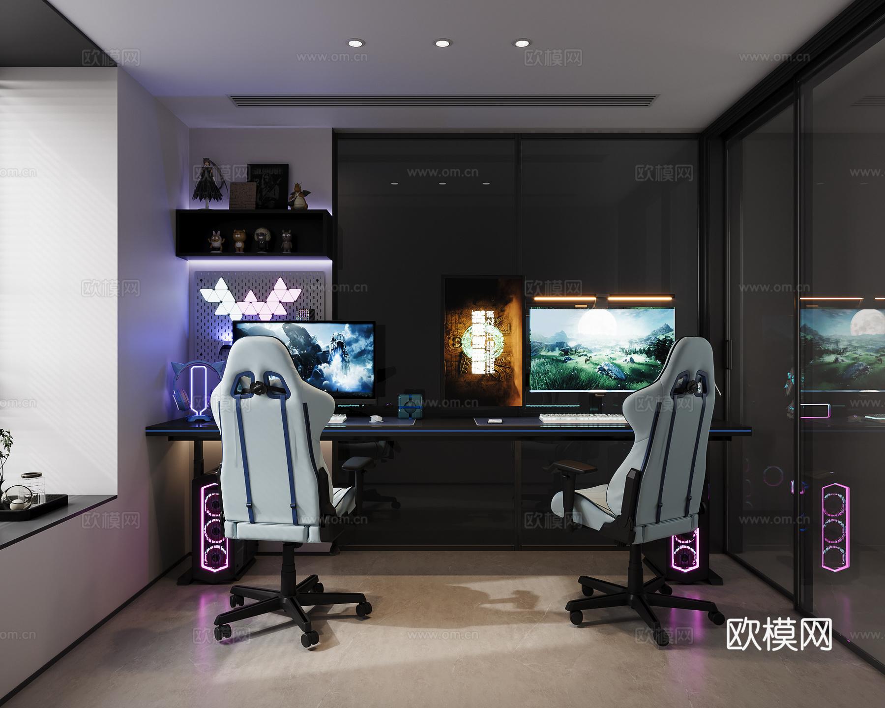 现代电竞房3d模型