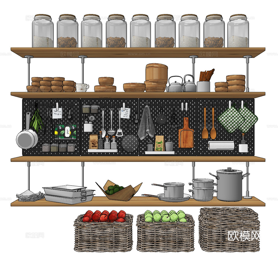 北欧调料餐具厨具su模型下载