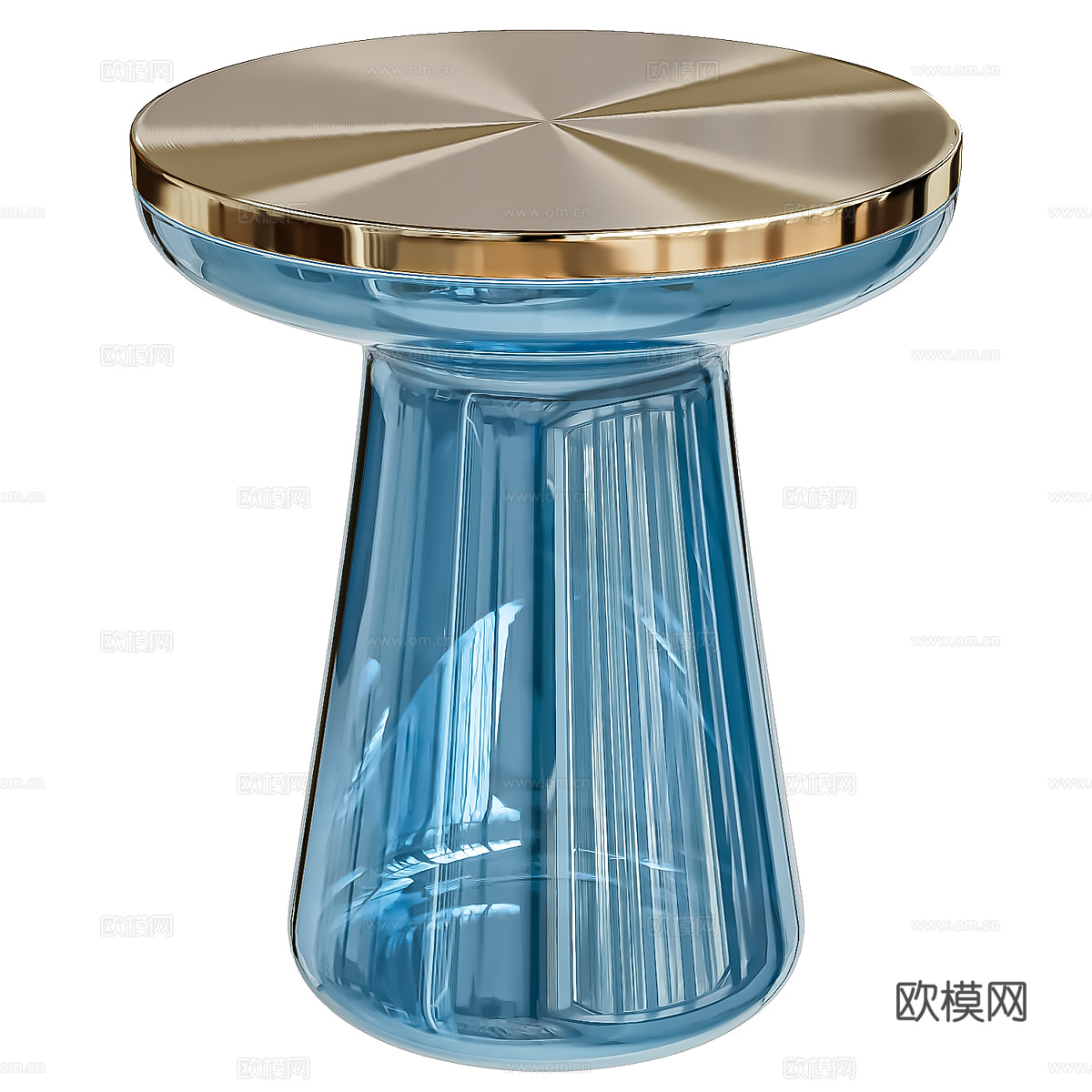现代意式轻奢 Mush 玻璃边几3d模型