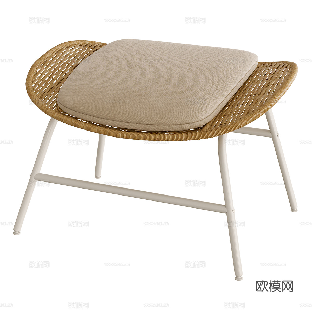 现代意式藤编休闲椅3d模型