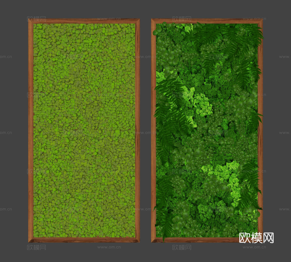 现代苔藓植物墙su模型下载