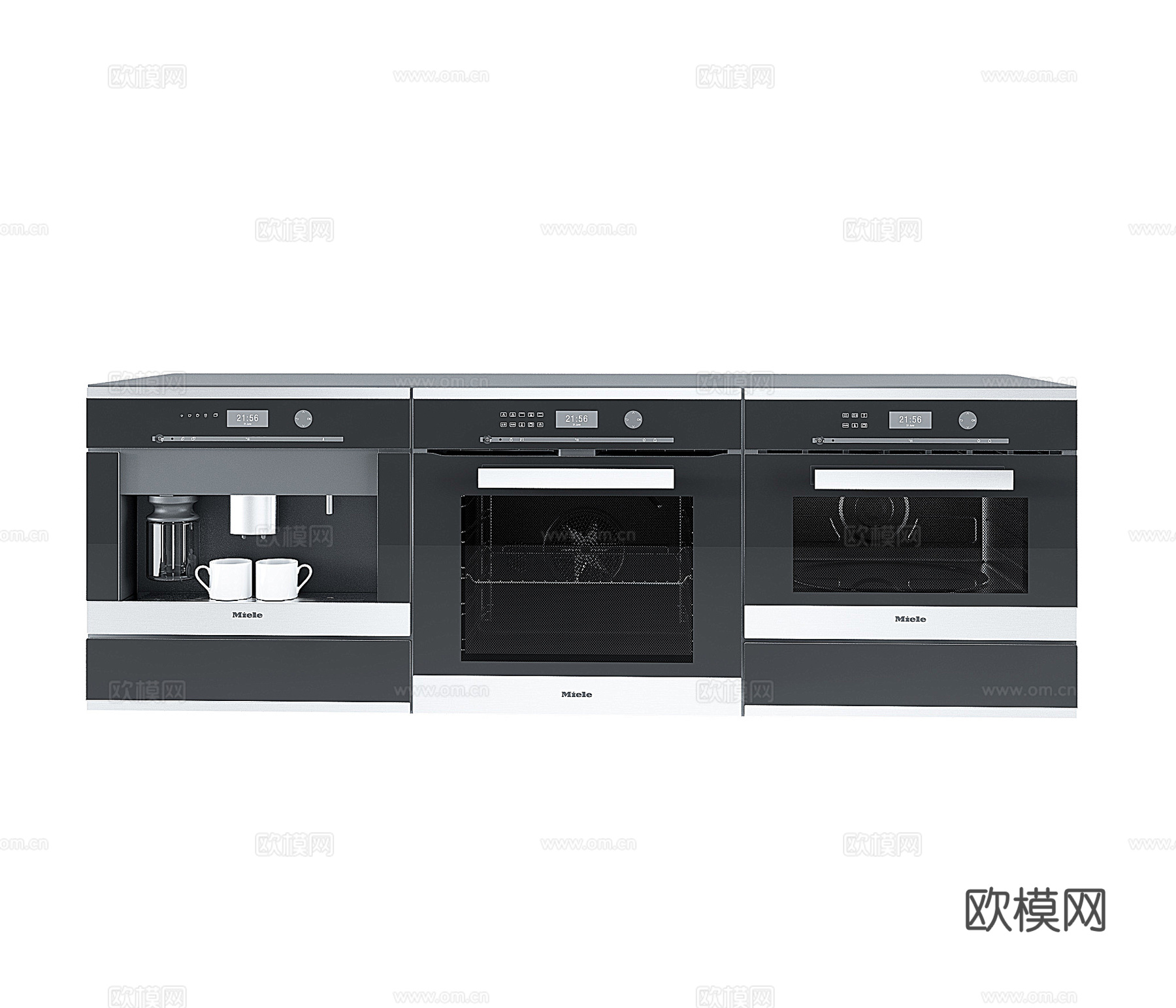 现代烤箱咖啡机su模型下载