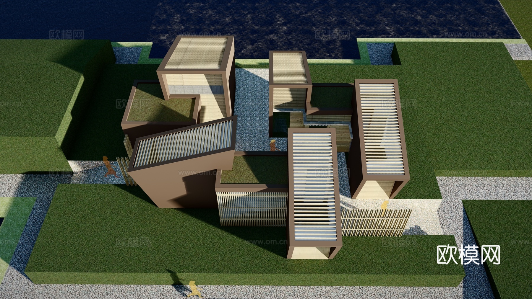 现代厕所建筑外观su模型下载