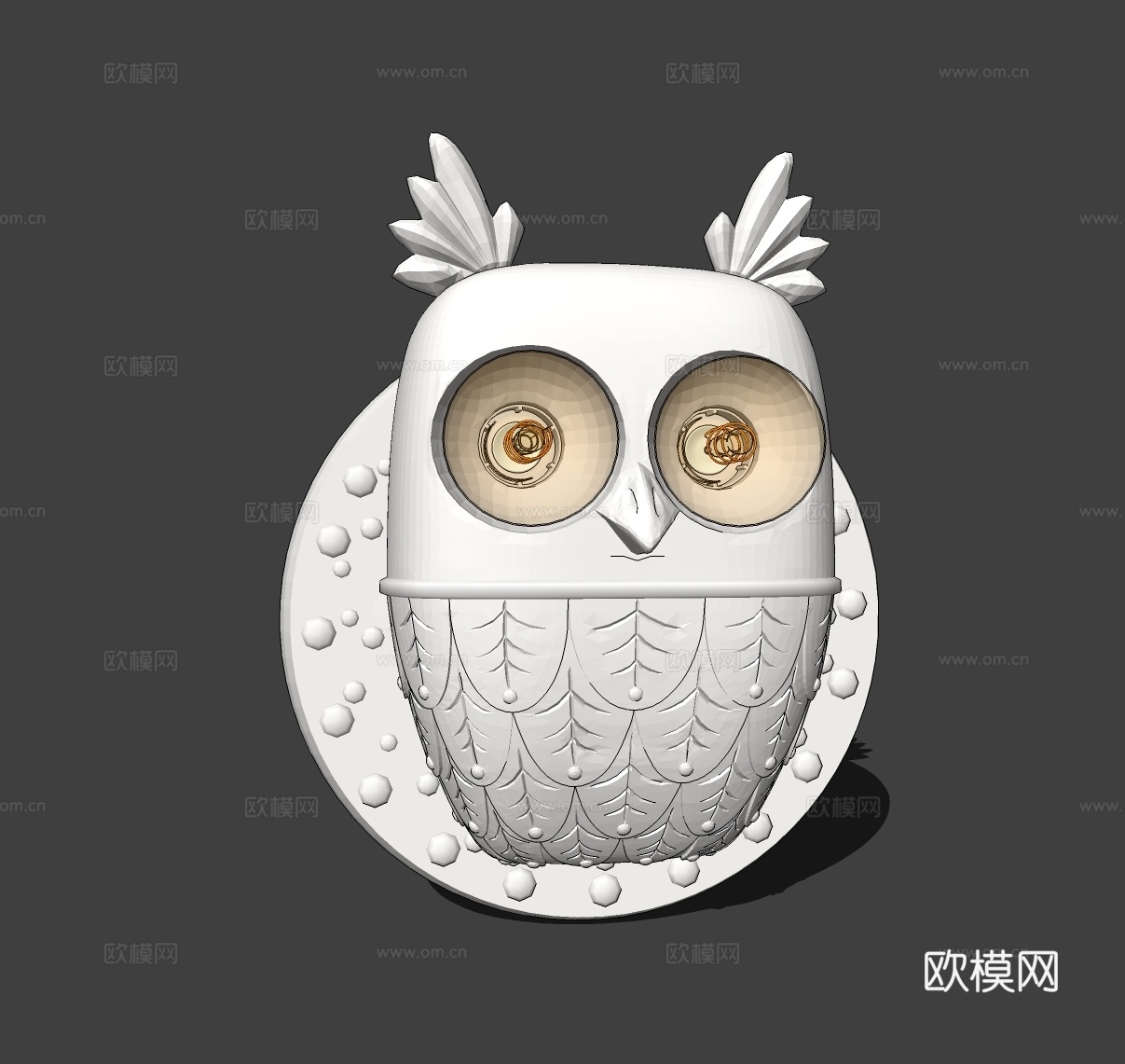 现代儿童猫头鹰壁灯su模型下载