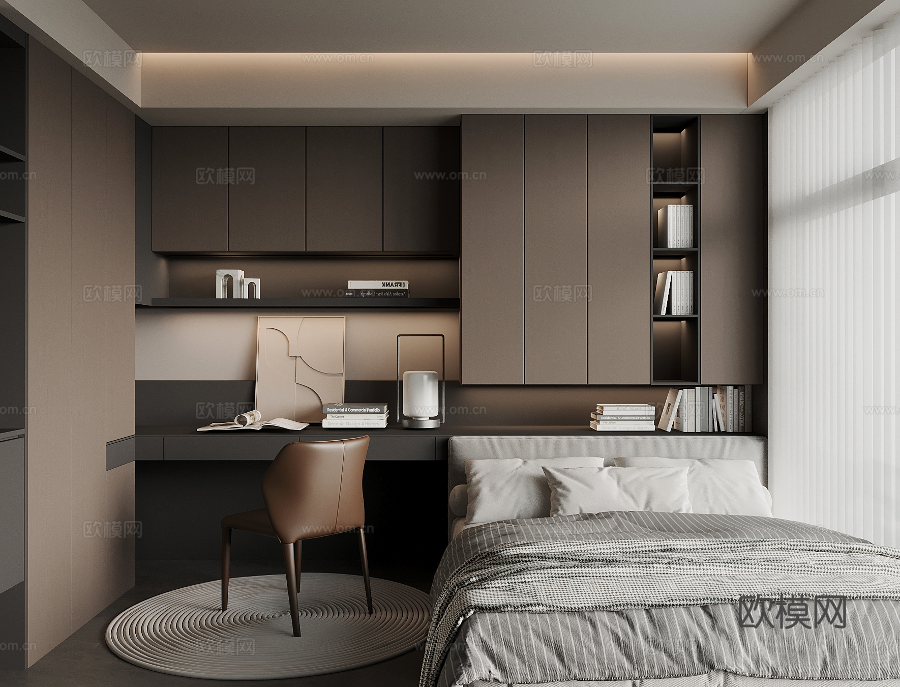 现代意式榻榻米卧室3d模型