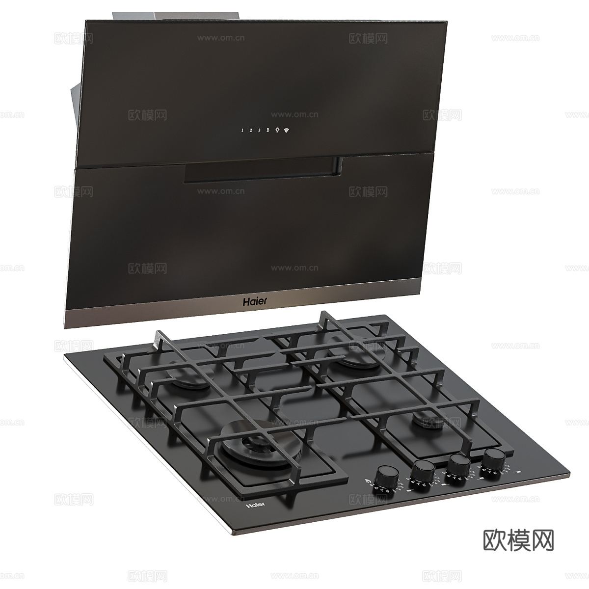现代厨房电器组合3d模型