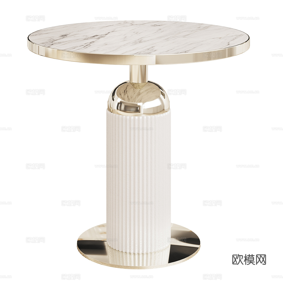 现代轻奢大理石圆边几3d模型