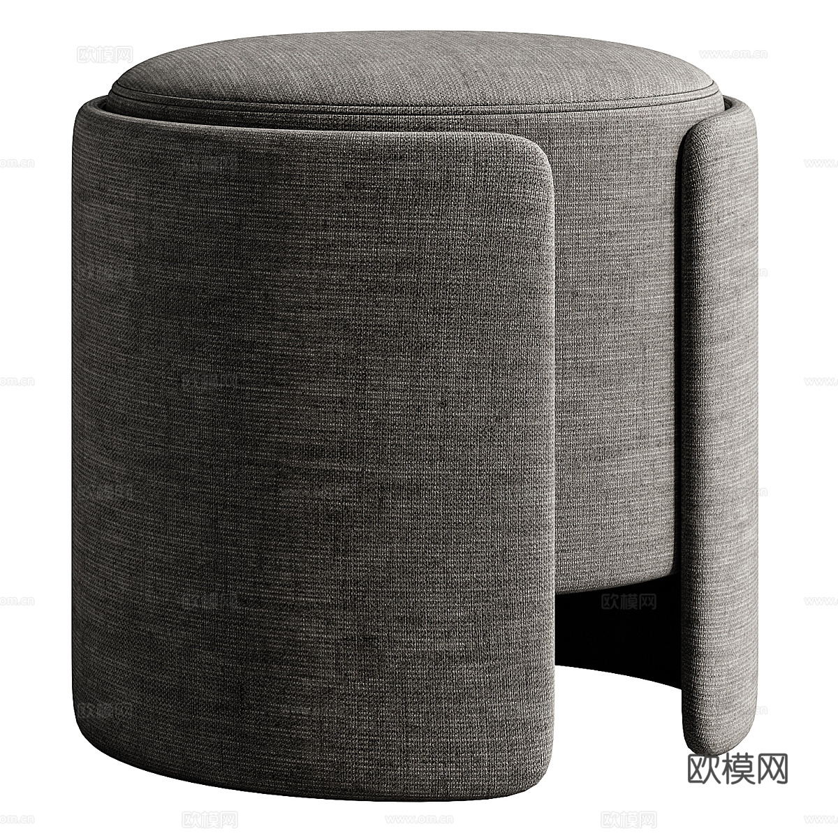 现代意式布艺圆凳3d模型
