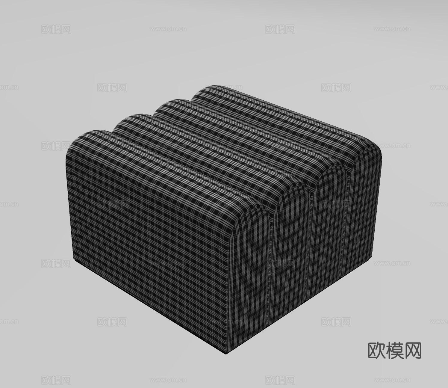 现代布艺沙发凳su模型下载