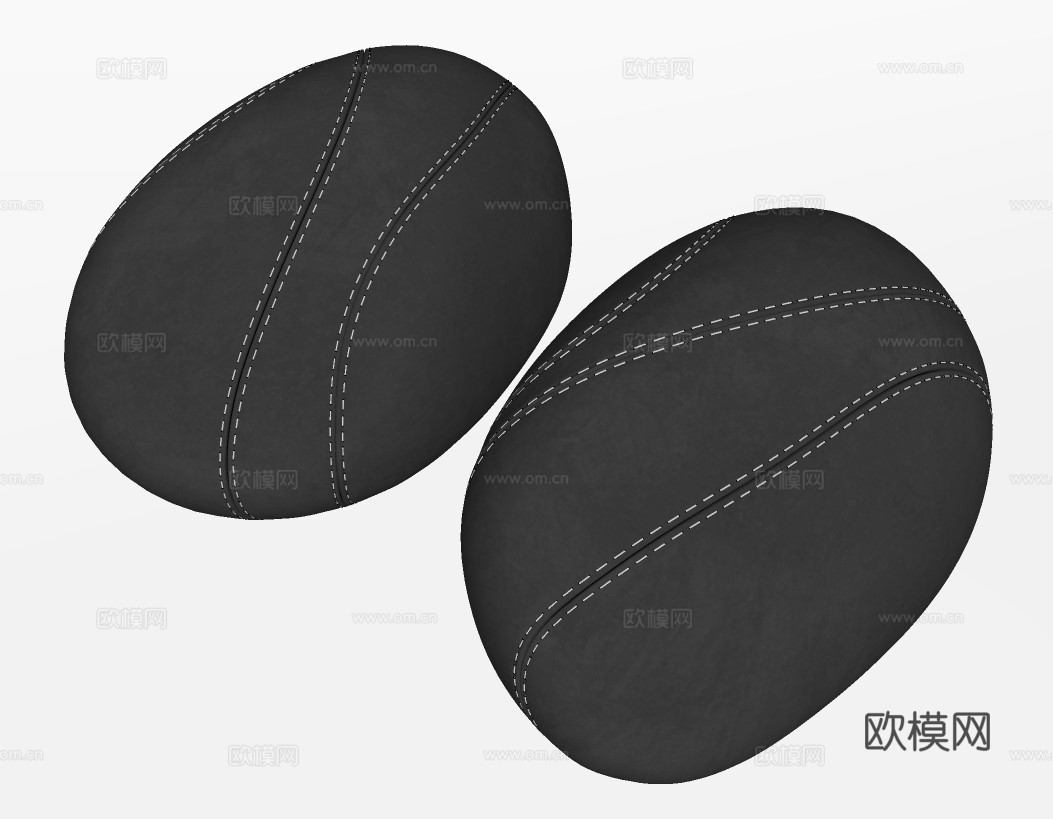 现代布艺沙发凳矮凳su模型下载