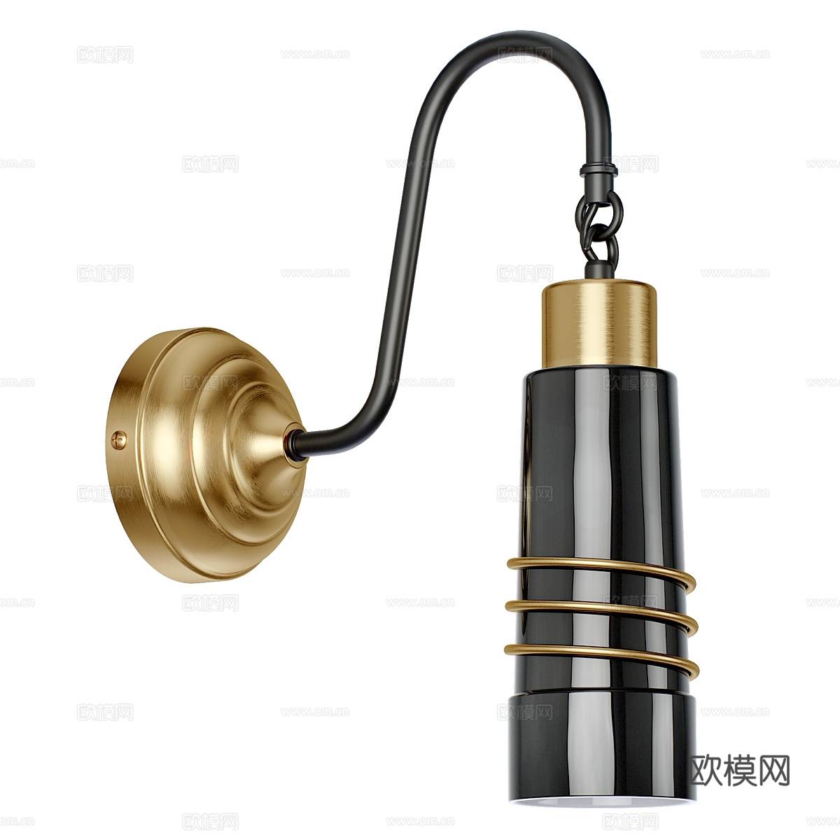 现代轻奢金属装饰壁灯3d模型