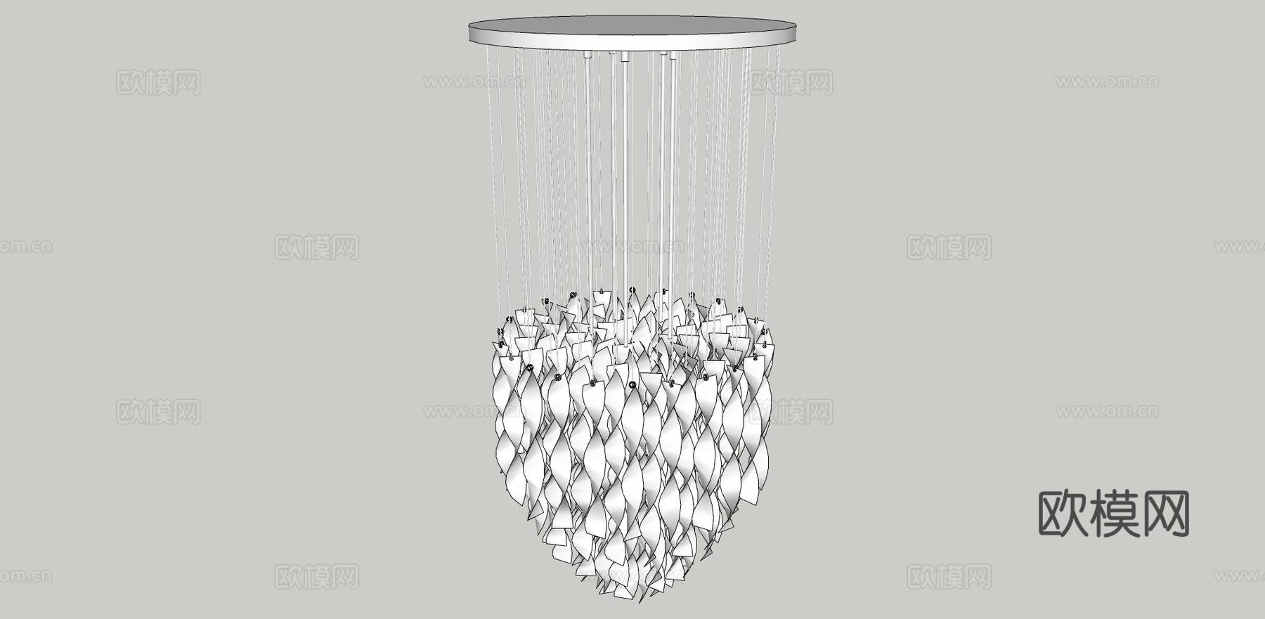 现代多层装饰灯su模型下载下载（渲染图2）