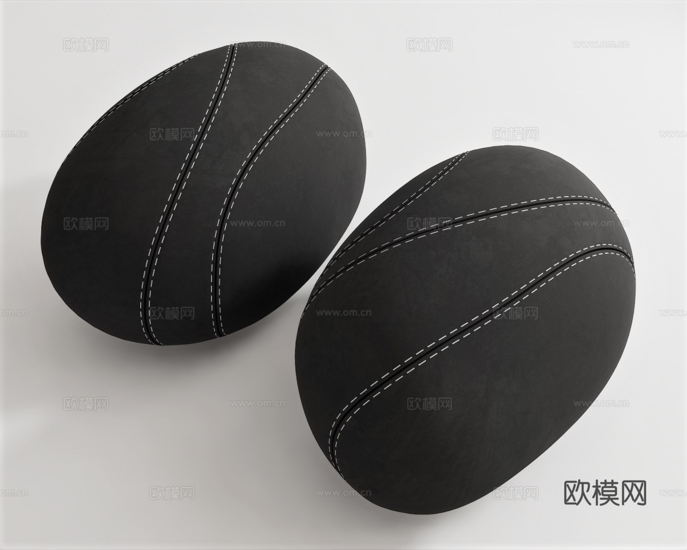 现代布艺沙发凳矮凳su模型下载