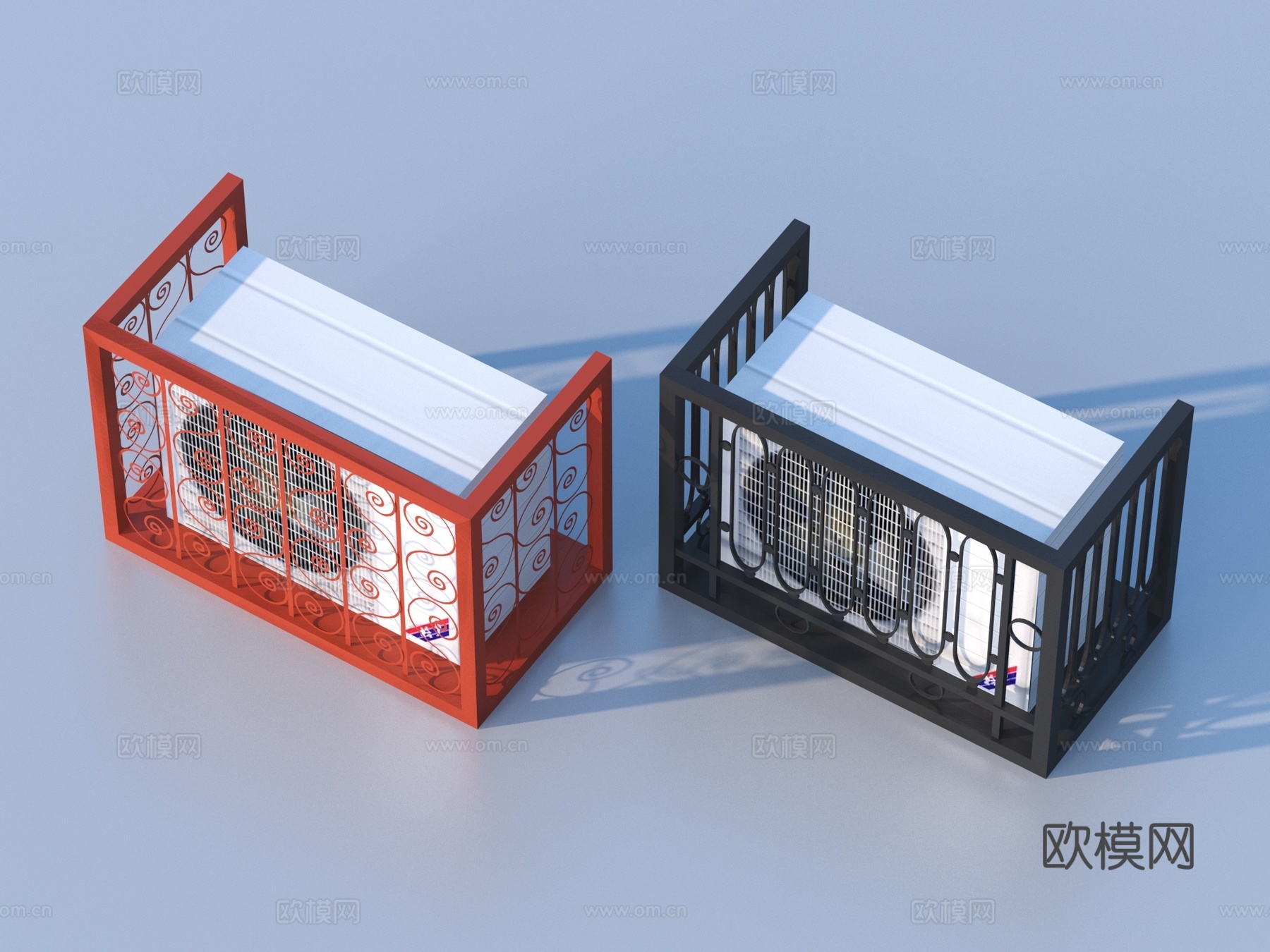 空调架 空调外机 格栅装饰3d模型