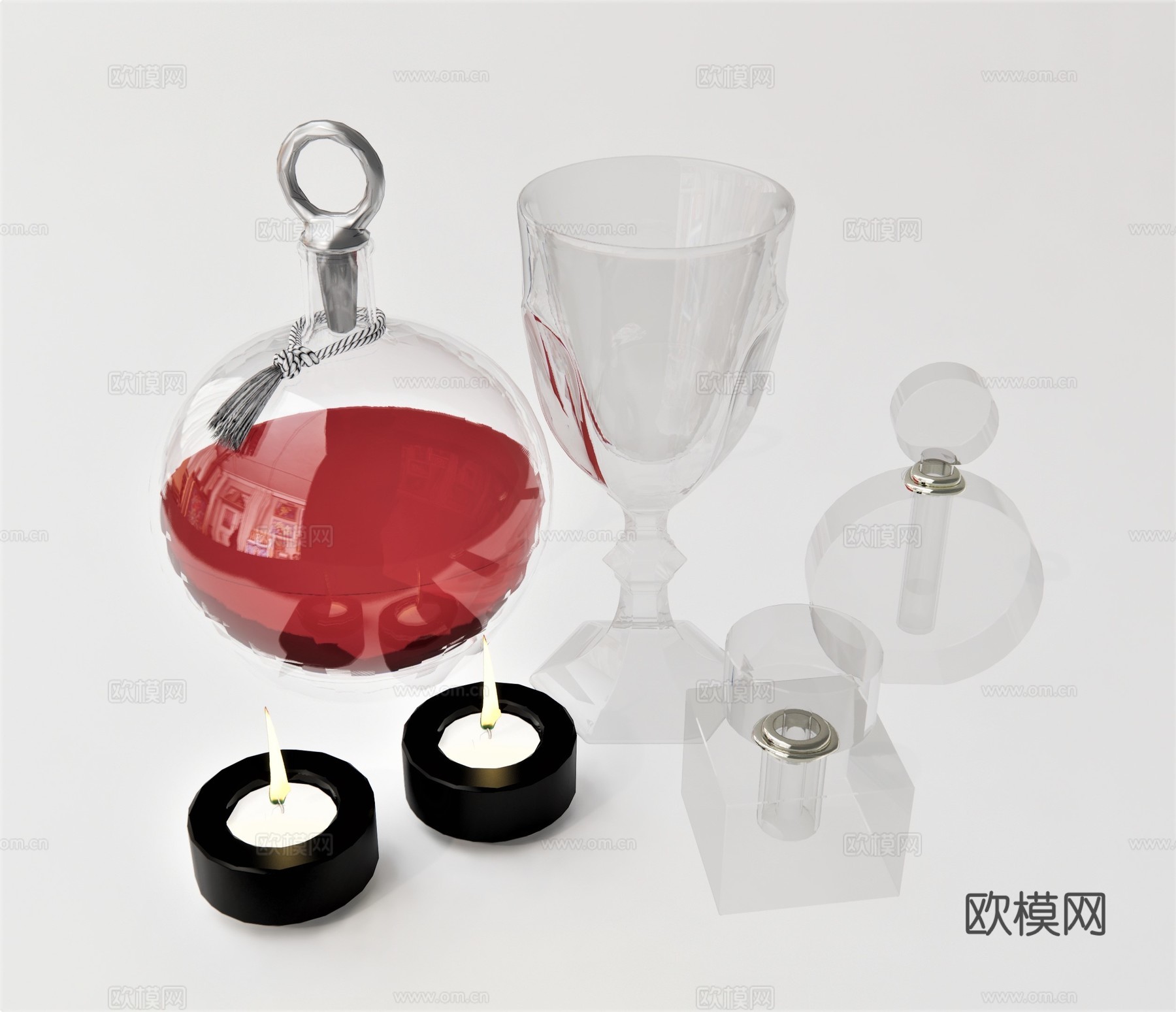 现代酒具酒杯su模型下载