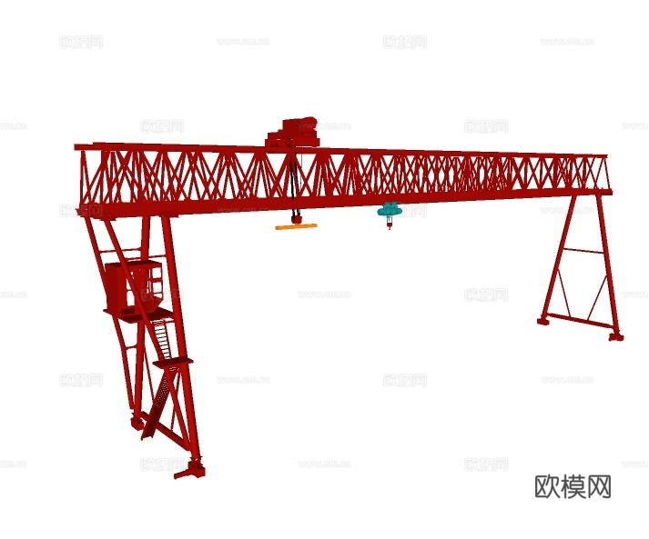 现代龙门吊工业设备su模型下载