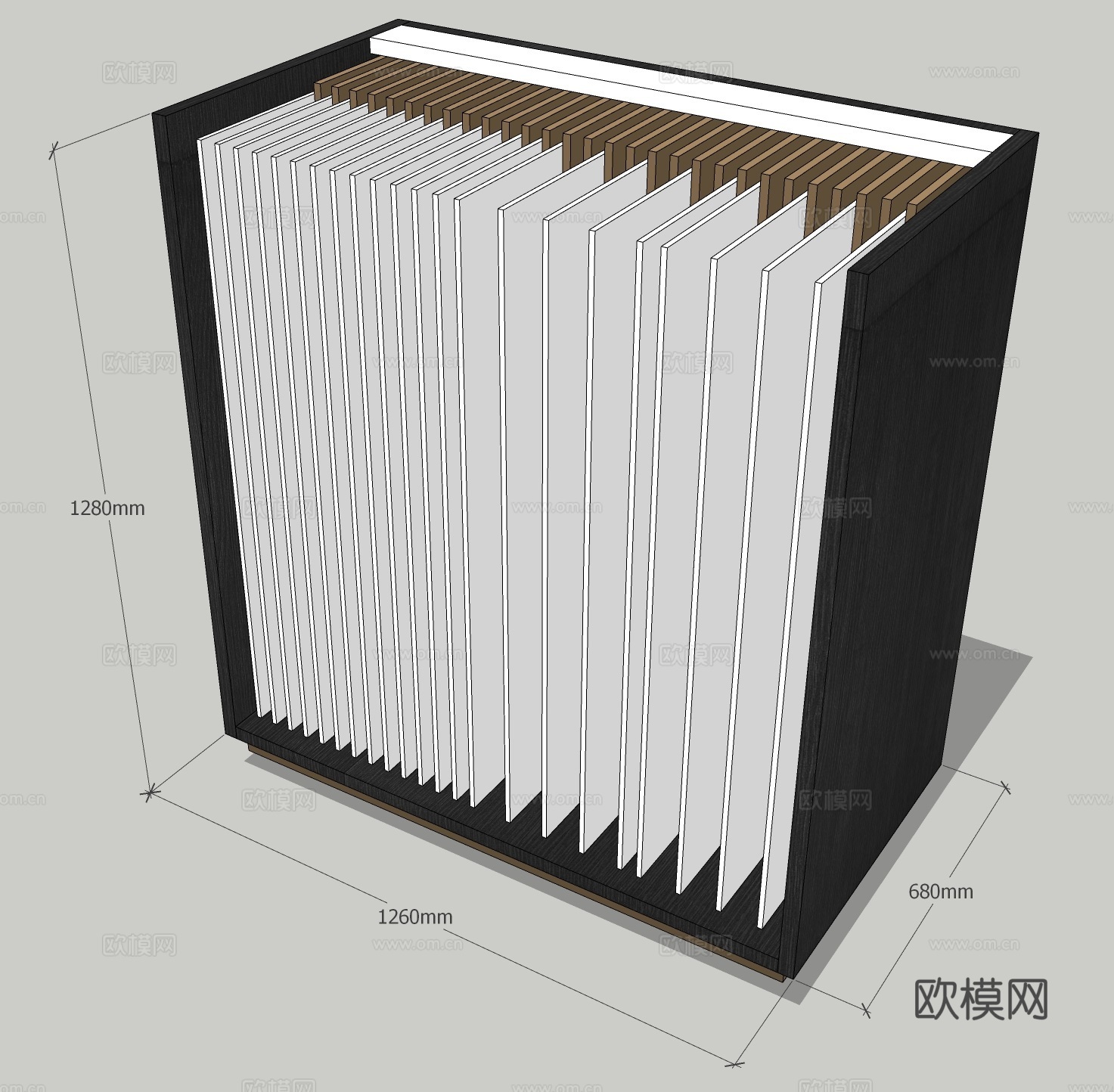 现代瓷砖收纳柜抽拉柜su模型下载