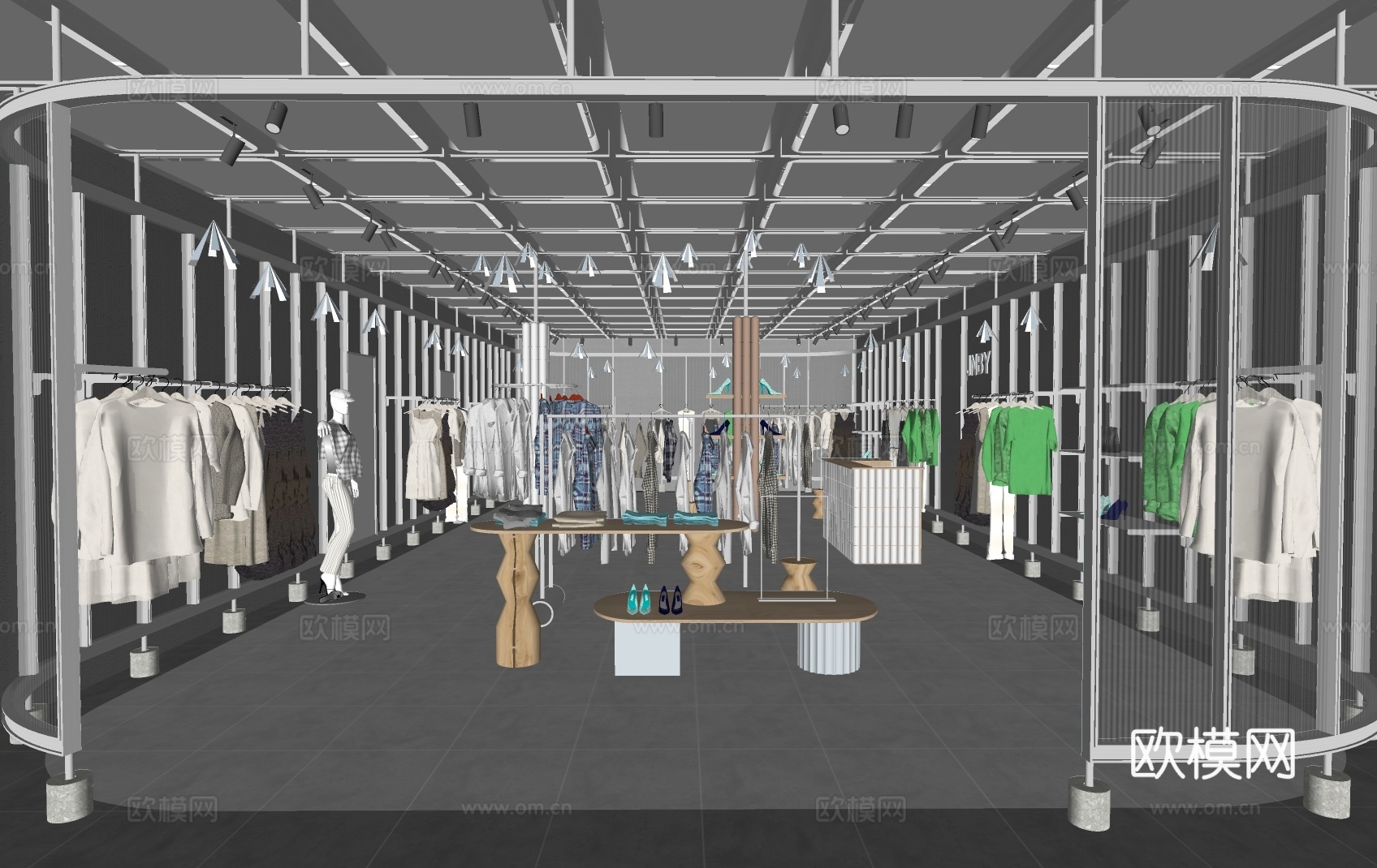 现代服装专卖店su模型下载