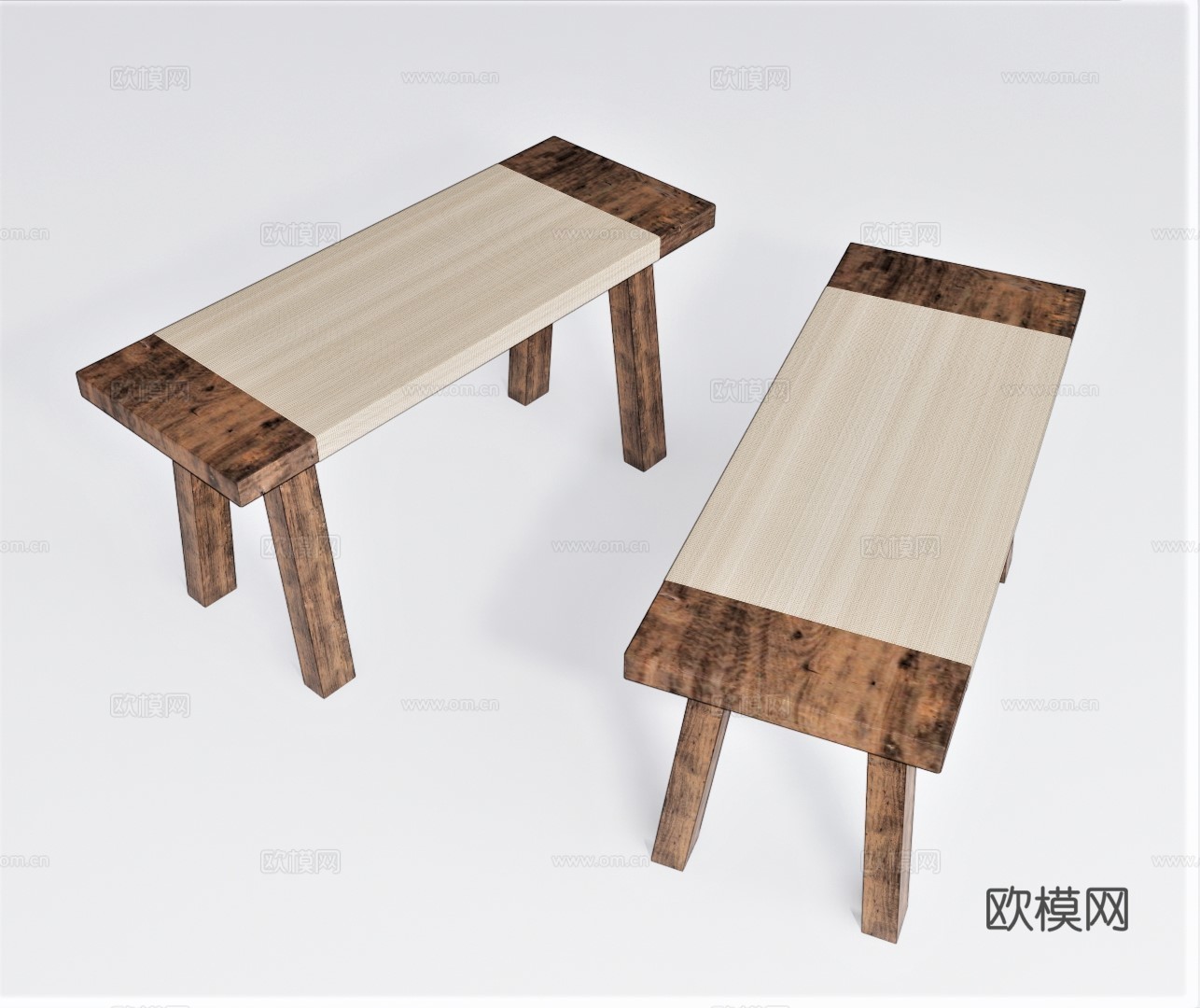 现代木凳su模型下载
