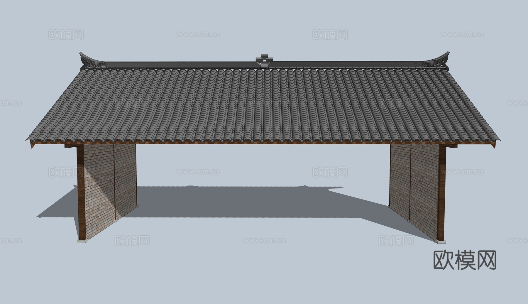 新中式传统民居建筑构件su模型下载