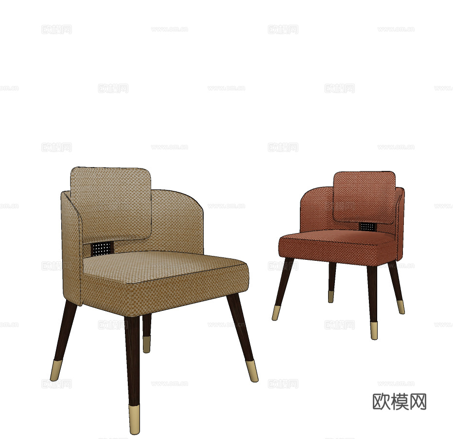 现代单椅餐椅su模型下载