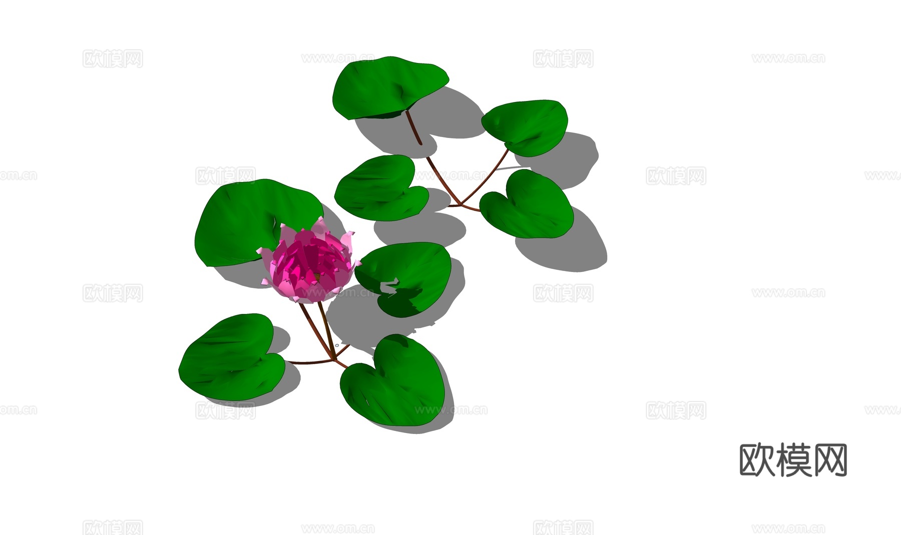 现代荷花su模型下载