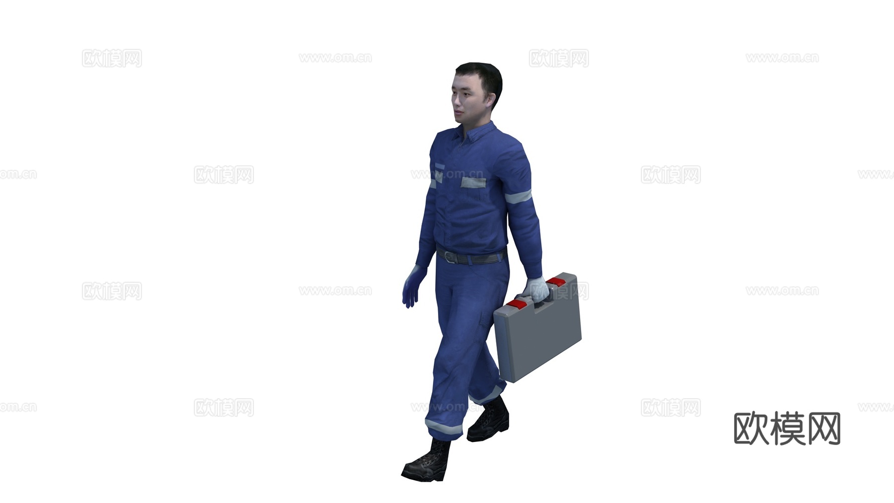 现代工人人物su模型下载