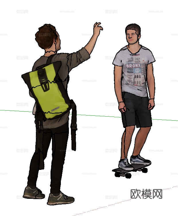 现代运动人物su模型下载