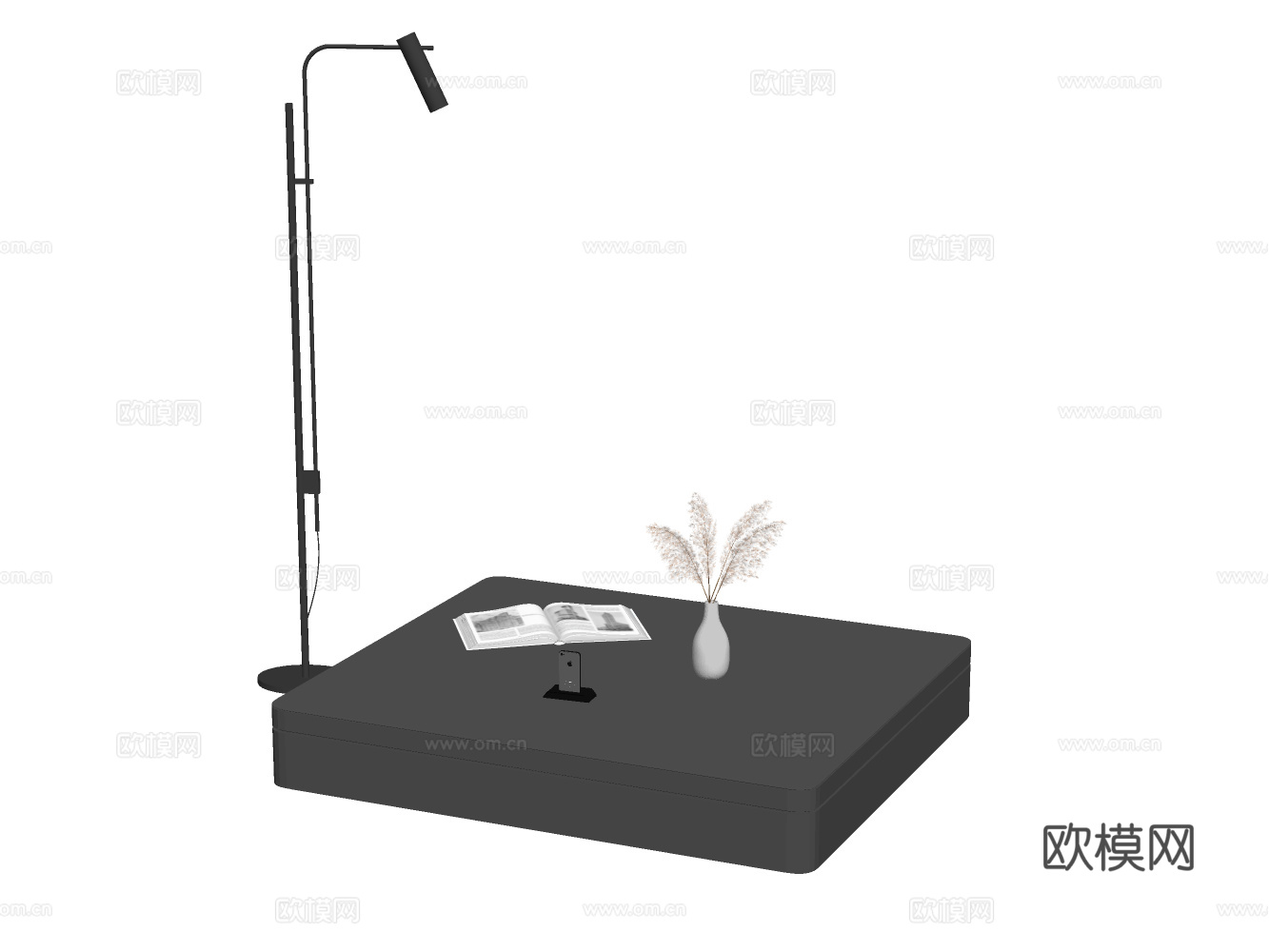 现代方形茶几su模型下载