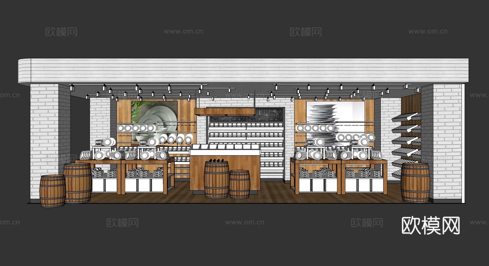 现代陶瓷专卖店su模型下载
