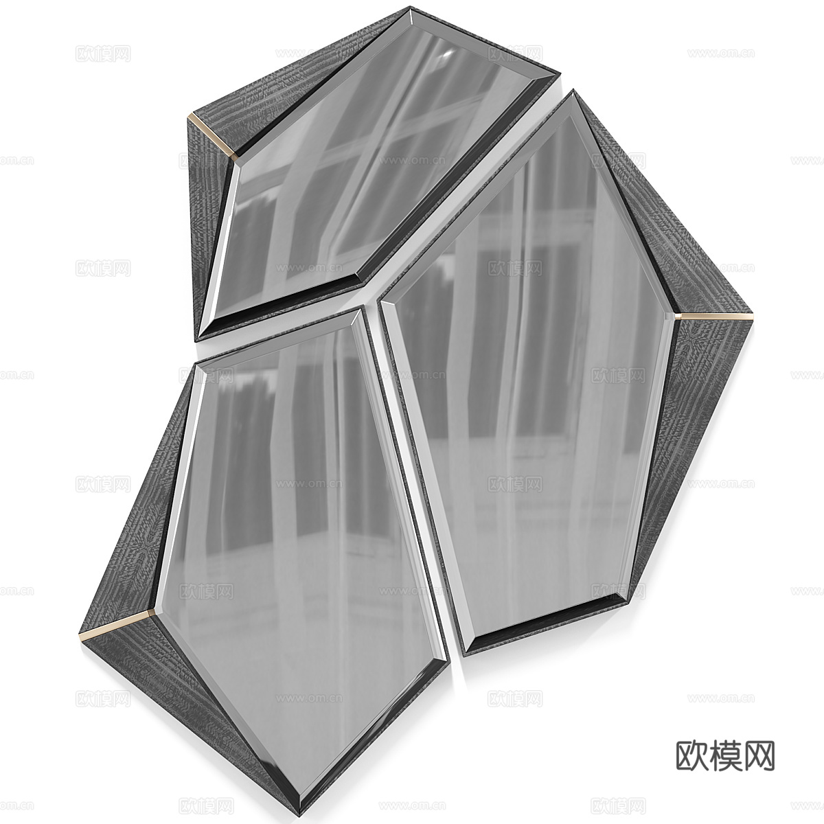 现代意式轻奢装饰镜子3d模型