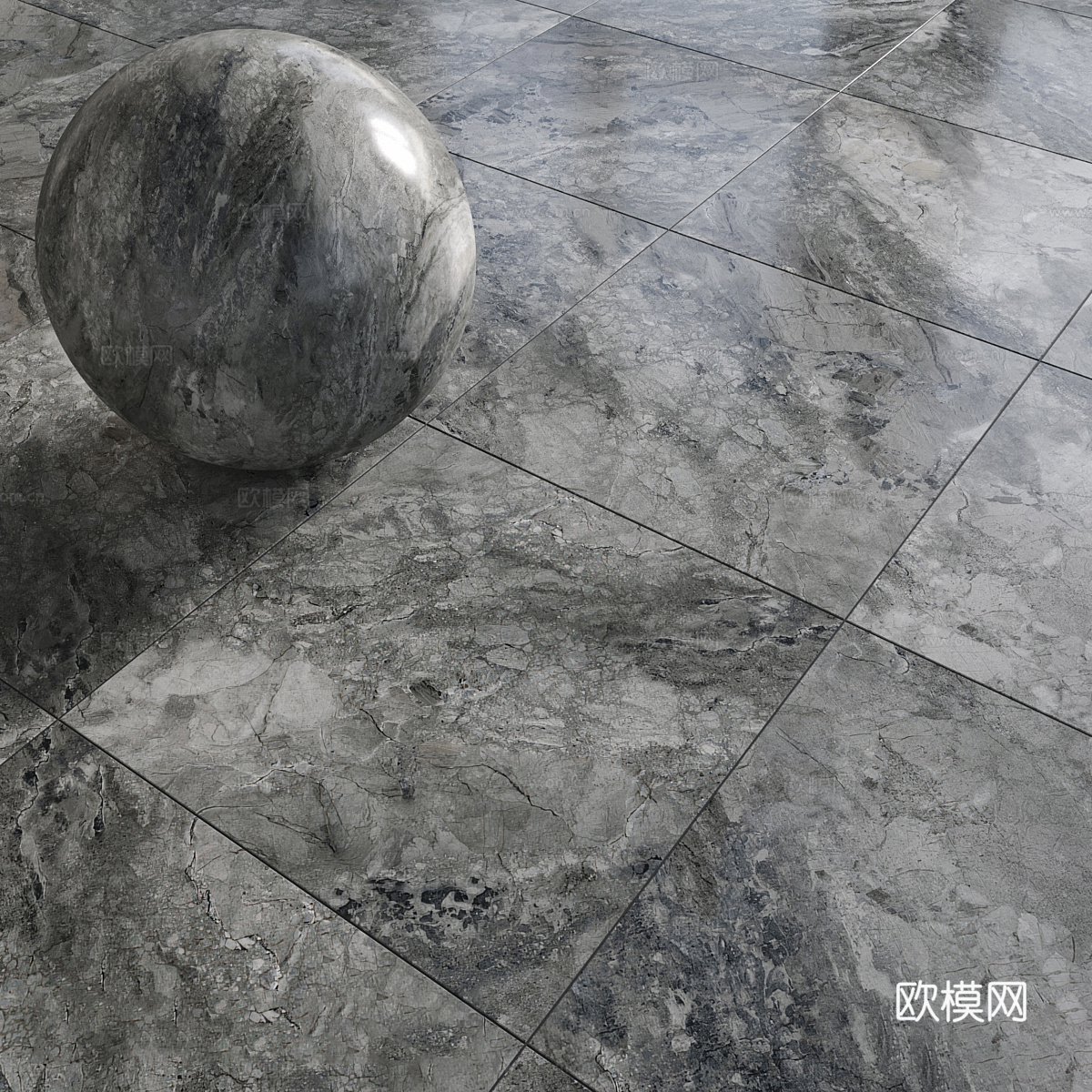 现代意式大理石 岩板 PU石材 花砖 马赛克瓷砖3d模型