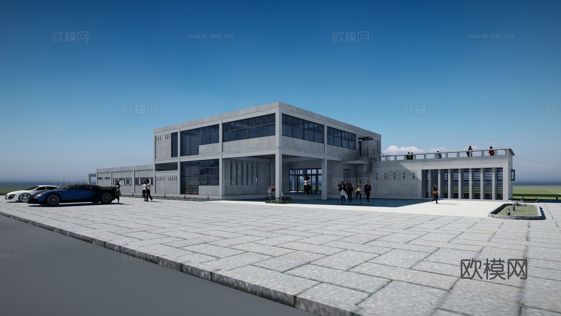现代商业酒店建筑外观su模型下载