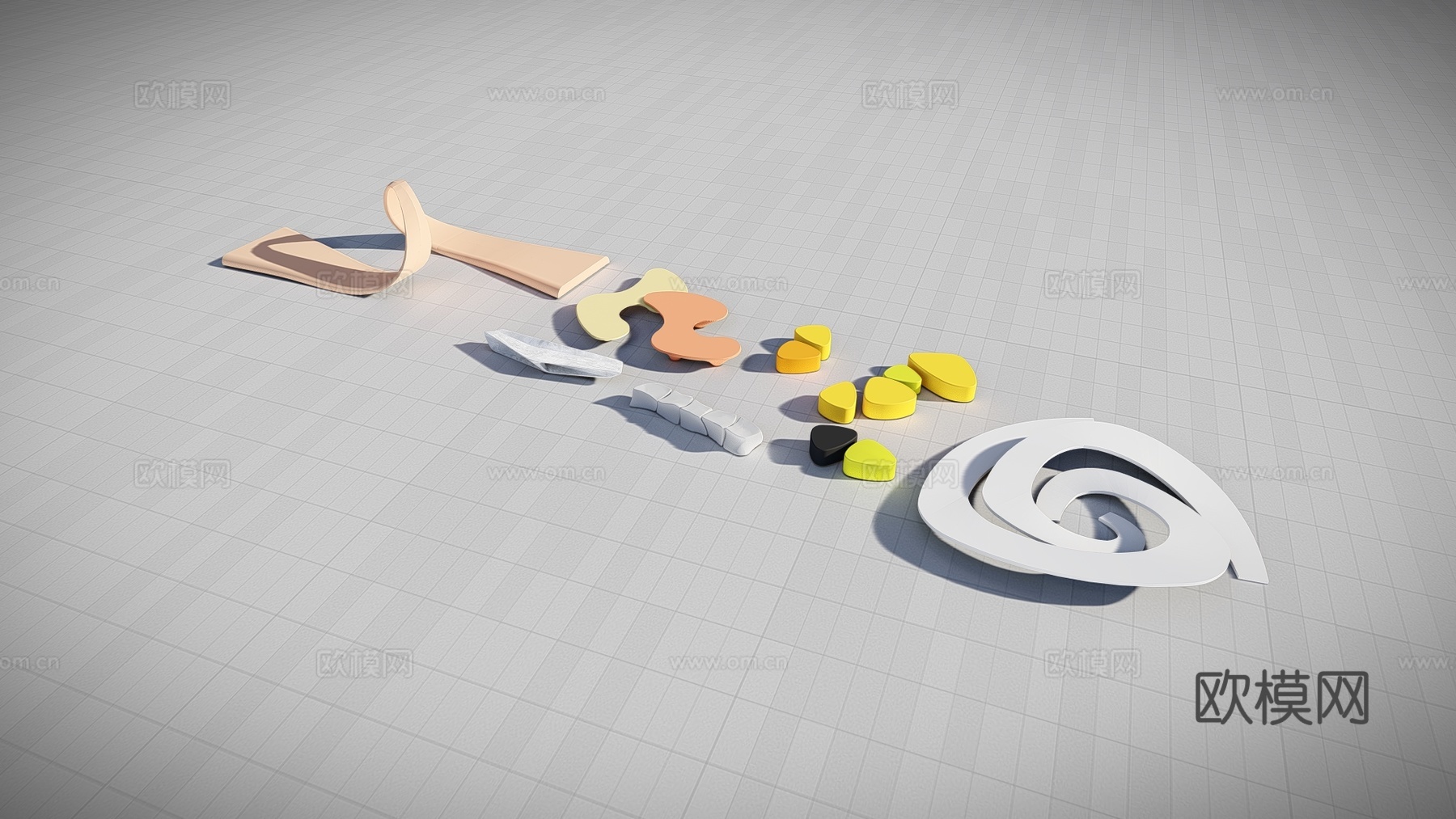 现代景观创意座凳公用椅su模型下载