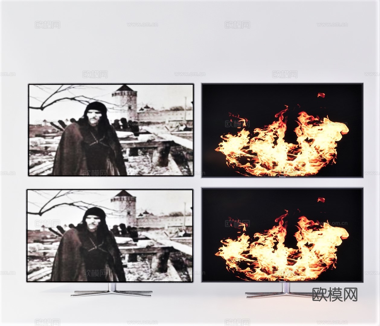 现代电视机su模型下载