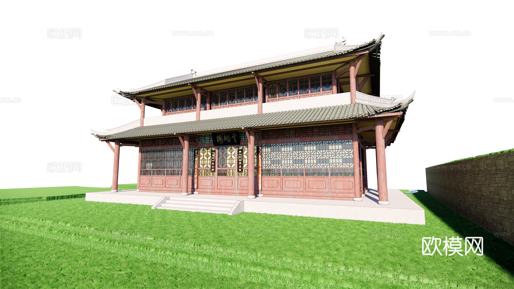 中式古建阁楼su模型下载