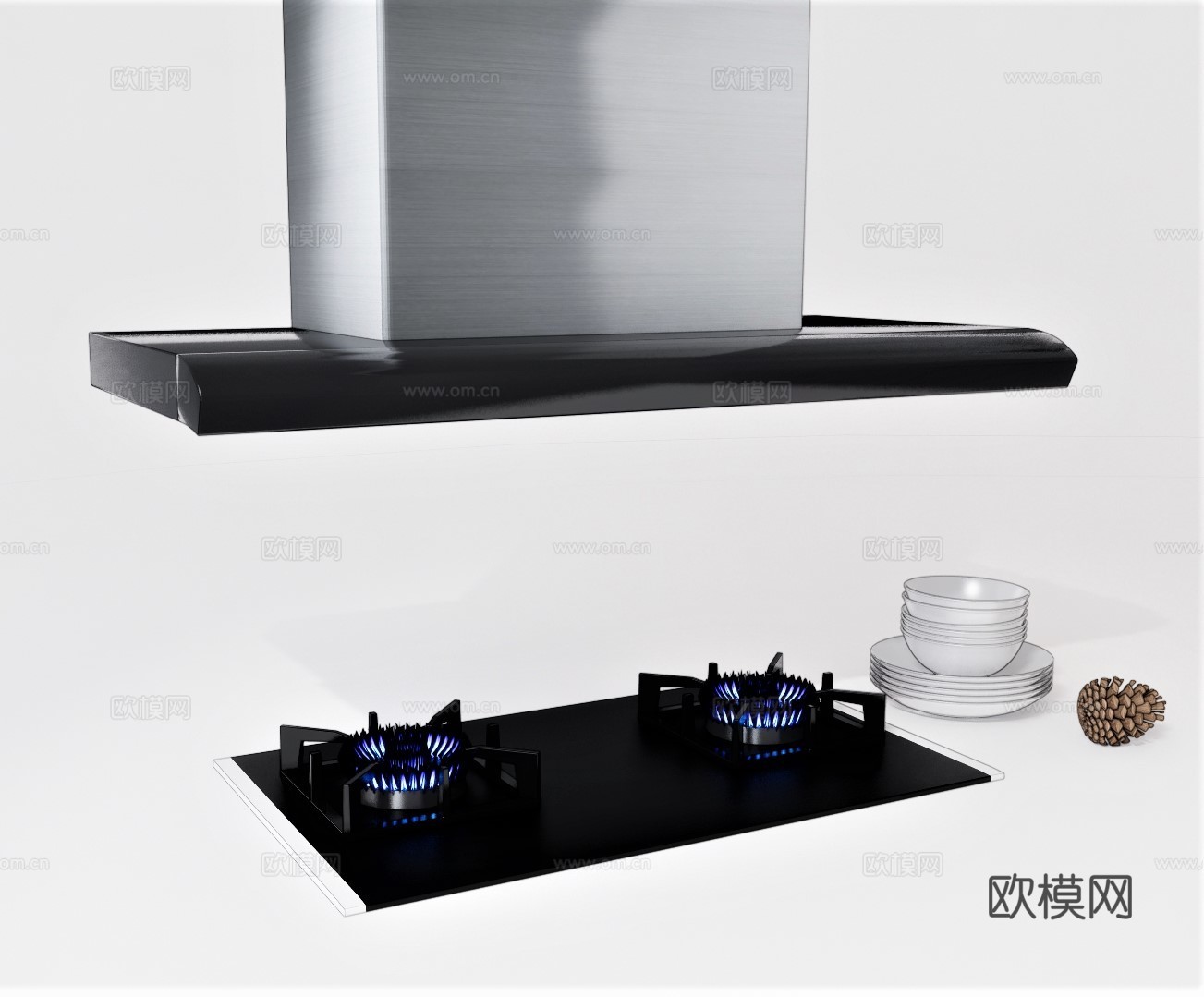 现代油烟机su模型下载