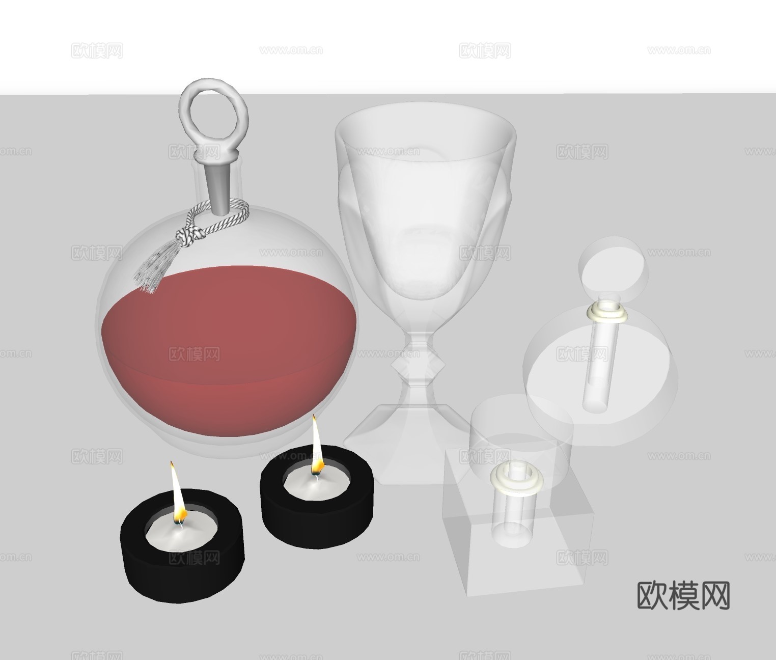 现代酒具酒杯su模型下载
