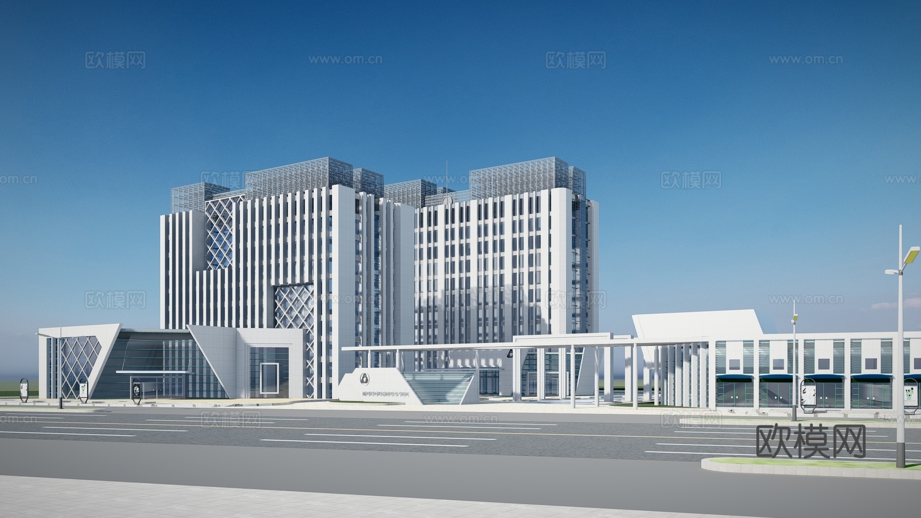 现代办公楼建筑外观su模型下载