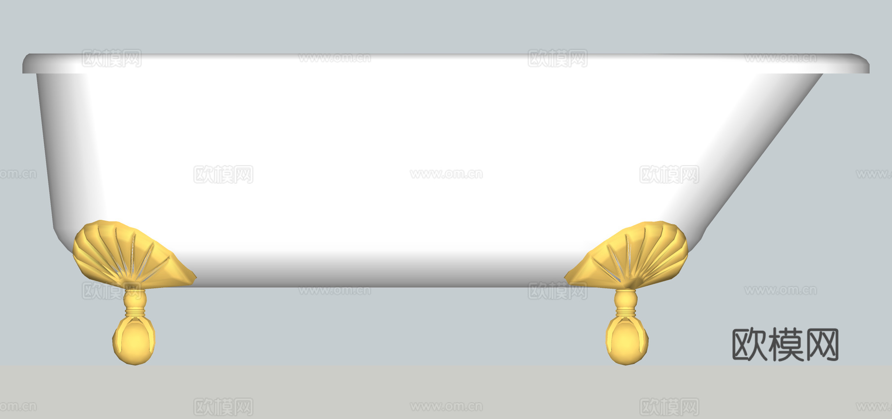 现代浴缸su模型下载