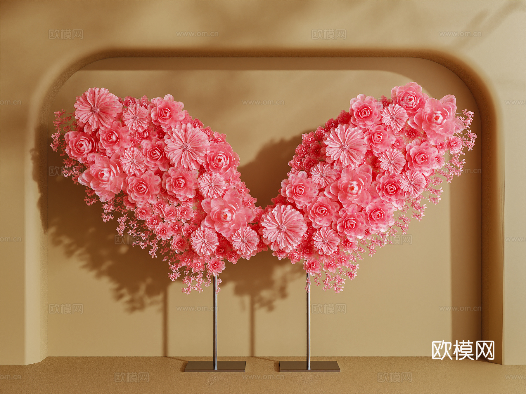 花艺装置 美陈 艺术装置 橱窗3d模型