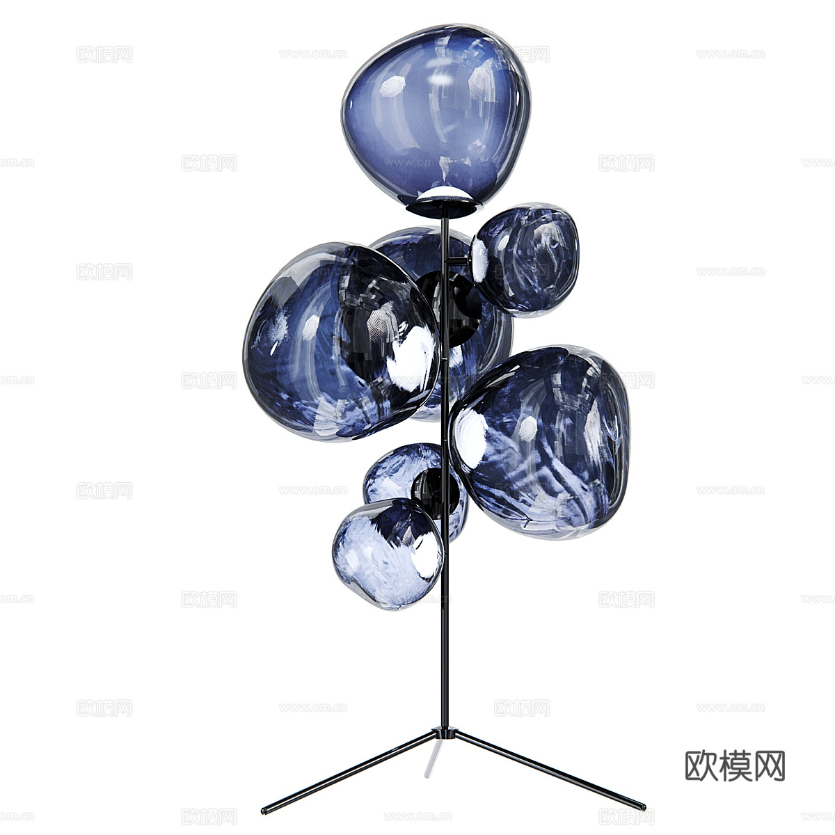 现代轻奢气泡玻璃落地灯3d模型