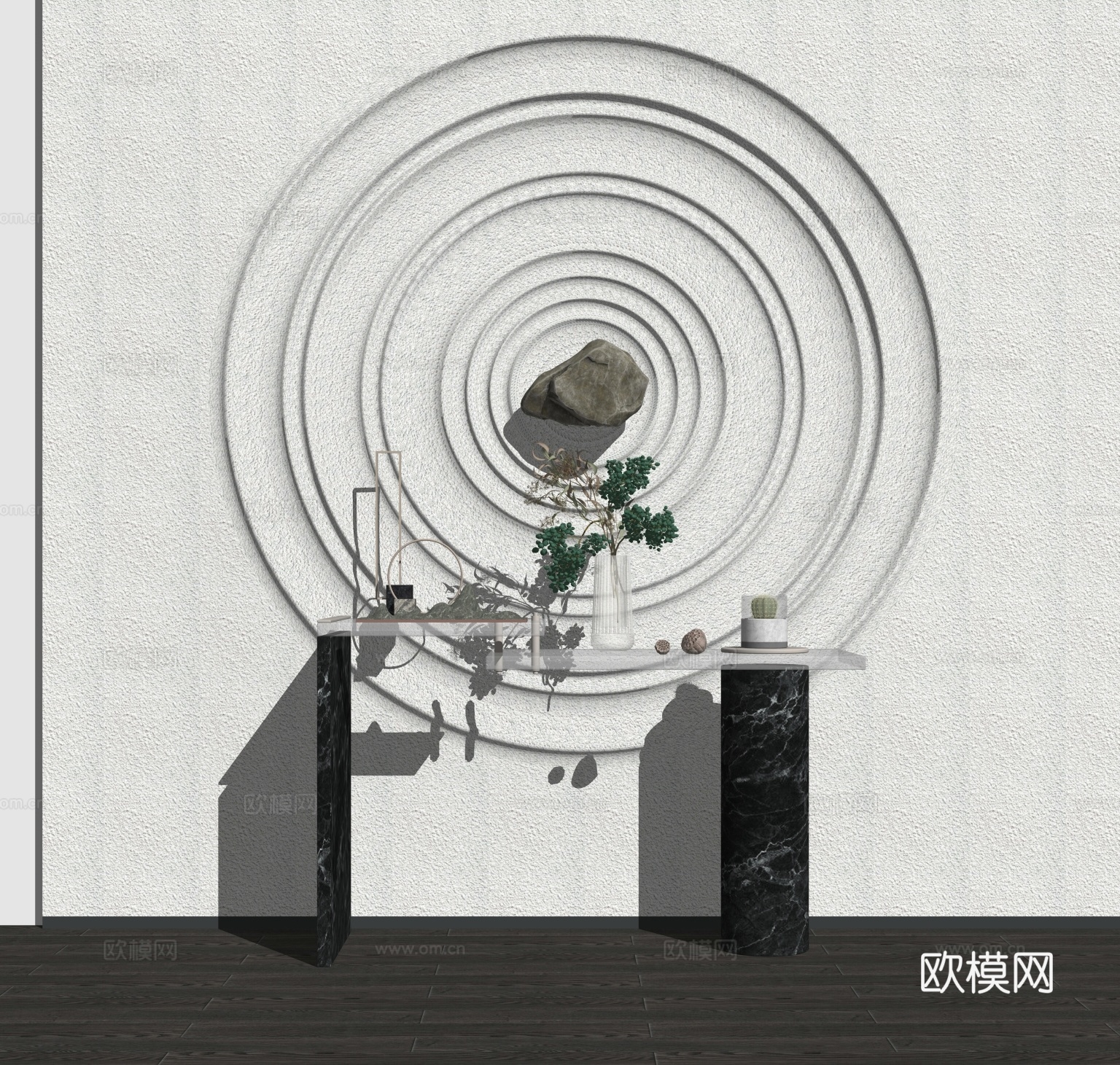 现代端景台su模型下载