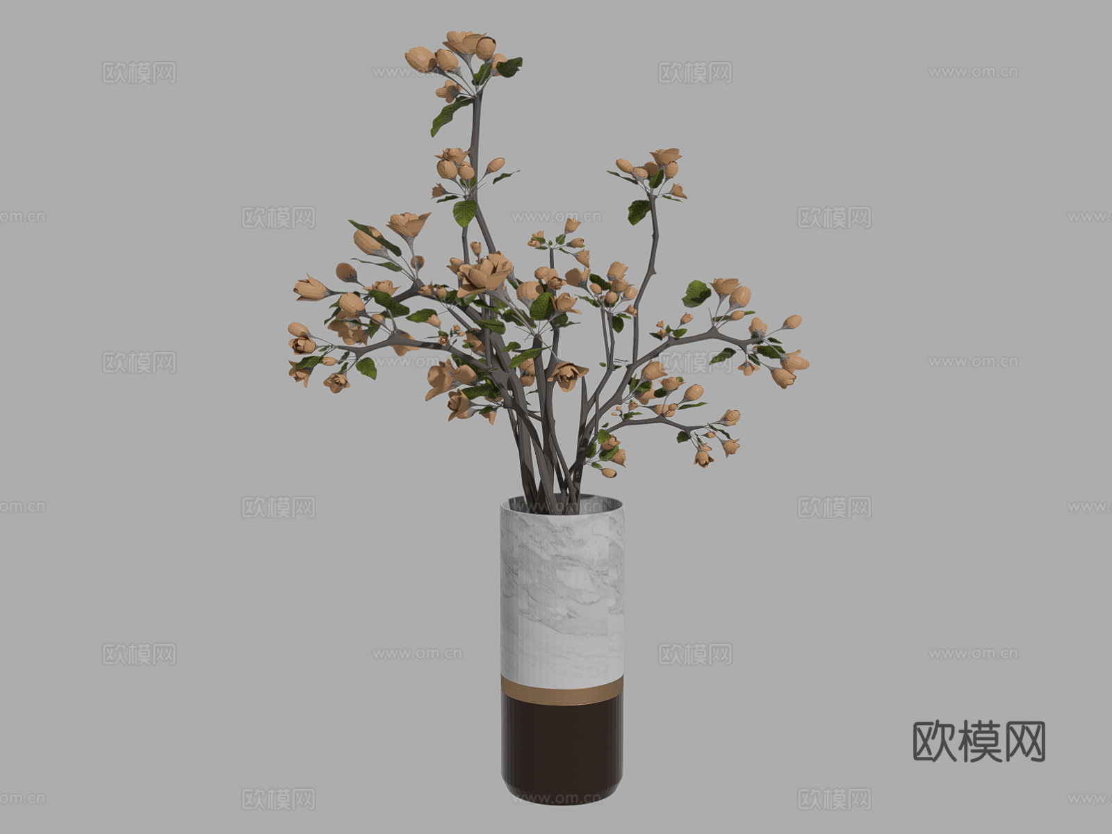 现代花瓶插花su模型下载