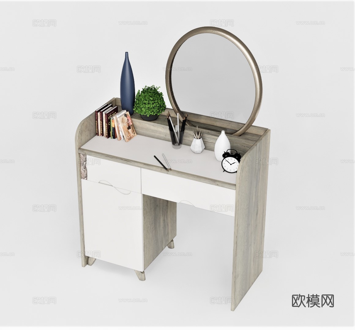 现代梳妆台su模型下载