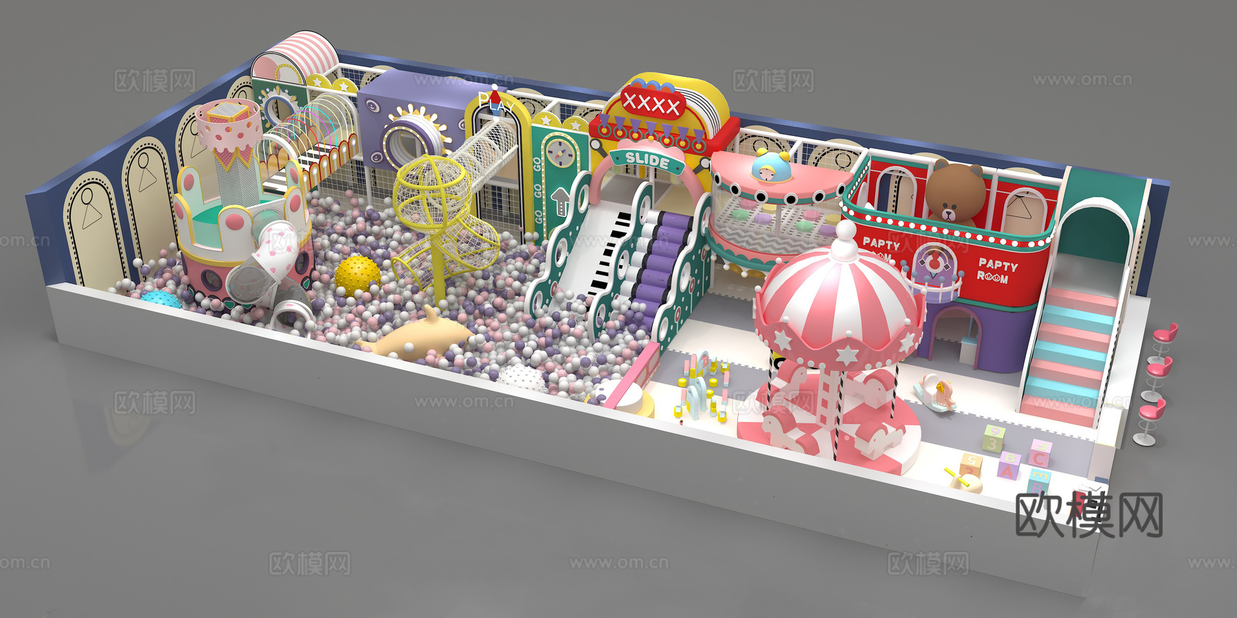 淘气堡儿童乐园3d模型
