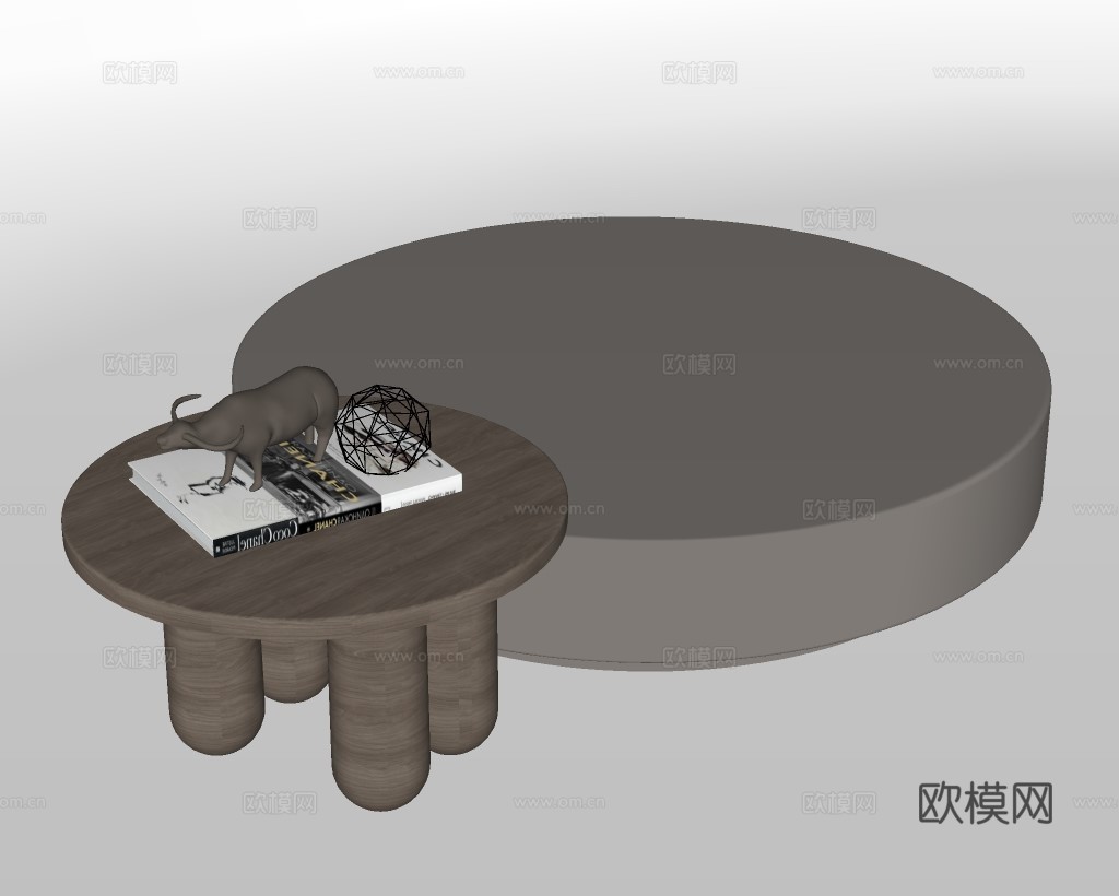 现代组合茶几su模型下载