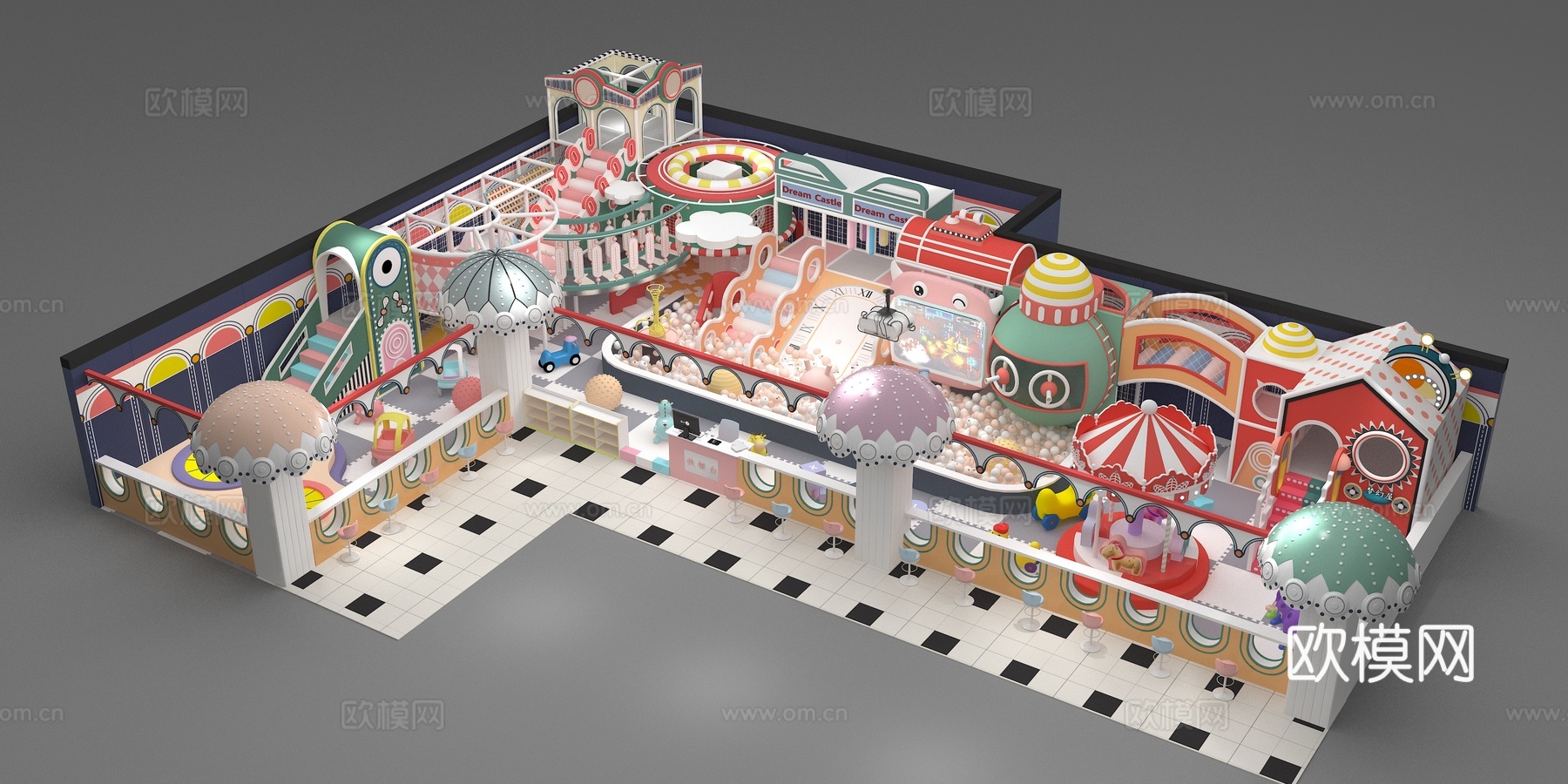 儿童乐园淘气堡3d模型